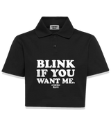 1 black Polo Crop Top white BLINK IF YOU WANT ME #color_black
