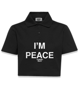 1 black Polo Crop Top white I'M PEACE #color_black