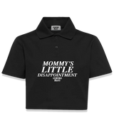 1 black Polo Crop Top white MOMMY'S LITTLE DISAPPOINTMENT #color_black
