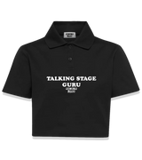 1 black Polo Crop Top white TALKING STAGE GURU #color_black