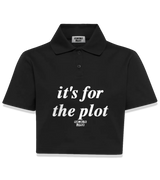 1 black Polo Crop Top white it's for the plot #color_black