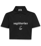 1 black Polo Crop Top white sagittarius #color_black