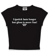 1 black Status Baby Tee white Lipstick lasts longer but gloss is more fun #color_black