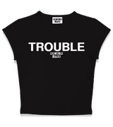 1 black Status Baby Tee white TROUBLE #color_black