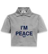 1 grey Polo Crop Top navyblue I'M PEACE #color_grey