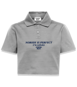1 grey Polo Crop Top navyblue NOBODY IS PERFECT (i'm nobody) #color_grey