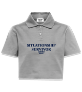 1 grey Polo Crop Top navyblue SITUATIONSHIP SURVIVOR #color_grey