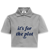 1 grey Polo Crop Top navyblue it's for the plot #color_grey