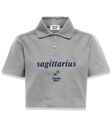 1 grey Polo Crop Top navyblue sagittarius #color_grey