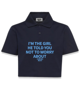 1 navy Polo Crop Top lightblue I'M THE GIRL HE TOLD YOU NOT TO WORRY ABOUT #color_navy