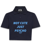 1 navy Polo Crop Top lightblue NOT CUTE JUST PSYCHO #color_navy