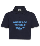 1 navy Polo Crop Top lightblue WHERE I GO TROUBLE FOLLOW! #color_navy