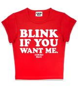 1 red Status Baby Tee white BLINK IF YOU WANT ME #color_red