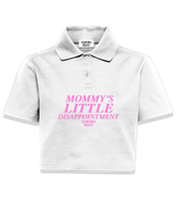 1 white Polo Crop Top pink MOMMY'S LITTLE DISAPPOINTMENT #color_white