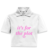 1 white Polo Crop Top pink it's for the plot #color_white