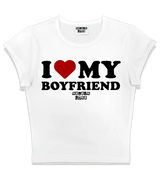 1 white Status Baby Tee black I LOVE MY BOYFRIEND #color_white