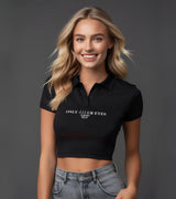 2 black Polo Crop Top white ONLY 444 UR EYES #color_black