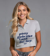 2 grey Polo Crop Top navyblue pretty girls like Lana del Rey #color_grey