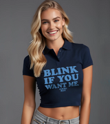 2 navy Polo Crop Top lightblue BLINK IF YOU WANT ME #color_navy