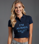 2 navy Polo Crop Top lightblue I'M ALWAYS RIGHT #color_navy