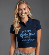 2 navy Polo Crop Top lightblue pretty girls like Lana del Rey #color_navy