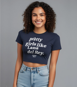 2 navy Status Baby Tee white pretty girls like Lana del Rey #color_navy