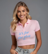 2 pink Polo Crop Top lightblue it's for the plot #color_pink