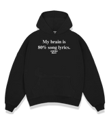 1 black Boxy Hoodie white My brain is 80% song lyrics #color_black