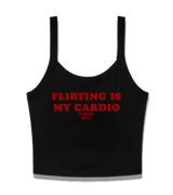 1 black Cami Crop Top red FLIRTING IS MY CARDIO #color_black