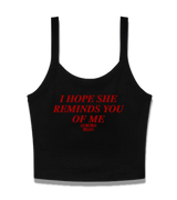 1 black Cami Crop Top red I HOPE SHE REMINDS YOU OF ME #color_black