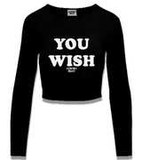 1 black Cropped Longsleeve white YOU WISH #color_black