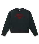 1 black Cropped Sweatshirt red AGAINST ALL AUTHORITY EXCEPT MY MOM #color_black
