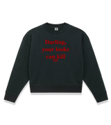 1 black Cropped Sweatshirt red Darling your looks can kill #color_black
