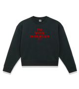 1 black Cropped Sweatshirt red I'M WITH DICKHEAD #color_black