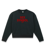 1 black Cropped Sweatshirt red SEX SYMBOL #color_black