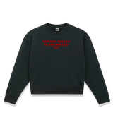 1 black Cropped Sweatshirt red STAYING DELULU IS THE SOLULU #color_black