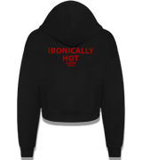 1 black Cropped Zip Hoodie red IRONICALLY HOT #color_black