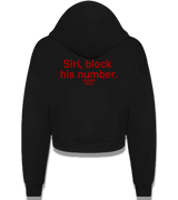 1 black Cropped Zip Hoodie red Siri block his number #color_black