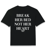 1 black T-Shirt white BREAK HER BED NOT HER HEART #color_black