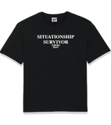 1 black T-Shirt white SITUATIONSHIP SURVIVOR #color_black