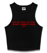 1 black Tank Crop Top red ON MY WAY TO THE DAILY GOSSIP SESH #color_black