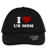 1 black Trucker Hat white I love UR MOM #color_black