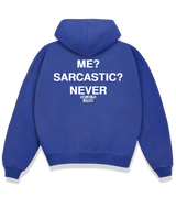 1 blue Boxy Hoodie white ME? SARCASTIC? NEVER #color_blue