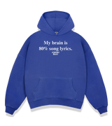 1 blue Boxy Hoodie white My brain is 80% song lyrics #color_blue