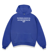 1 blue Boxy Hoodie white PATHOLOGICAL OVERTHINKER #color_blue