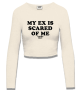 1 cream Cropped Longsleeve black MY EX IS SCARED OF ME #color_cream