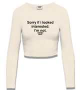 1 cream Cropped Longsleeve black Sorry if i looked interested. I'm not #color_cream