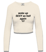 1 cream Cropped Longsleeve black woke up SEXY as hell again #color_cream