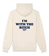 1 cream Zip Hoodie navyblue I'M WITH THE BITCH #color_cream