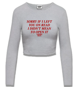 1 grey Cropped Longsleeve red SORRY IF I LEFT YOU ON READ I DIDN'T MEAN TO OPEN IT #color_grey